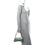 Gucci Iridescent Nappa Vertical Matelasse Medium Maxi Horsebit Chain Shoulder Bag Iridescent Salvy Green