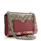 Gucci GG Supreme Monogram Blooms Small PadLock Shoulder Bag Beige Multicolor Dry Rose