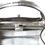 Fendi Crystal Vitello Laminato FF Petite Peekaboo I SEE U Satchel Crystal Argento