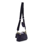 Prada Nappa Re-Nylon Triangle Quilted Patchwork System Flap Shoulder Bag Viola