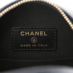 Chanel Caviar Quilted Round Filigree Crossbody Navy Black