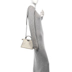 Fendi Crystal Vitello Laminato FF Petite Peekaboo I SEE U Satchel Crystal Argento