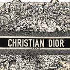 Christian Dior Canvas Embroidered Large Zodiac Book Tote Latte Multicolor