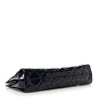 Chanel Patent CC Quilted Timeless Clutch Navy
