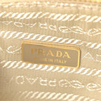 Prada Shearling Symbole Mini Triangle Bag Ecru White