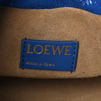 Loewe Crackle Patent Calfskin Medium Flamenco Knot Bag Royal Blue