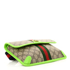Gucci GG Supreme Monogram Web Small Ophidia Belt Bag Beige Ebony Electric Green