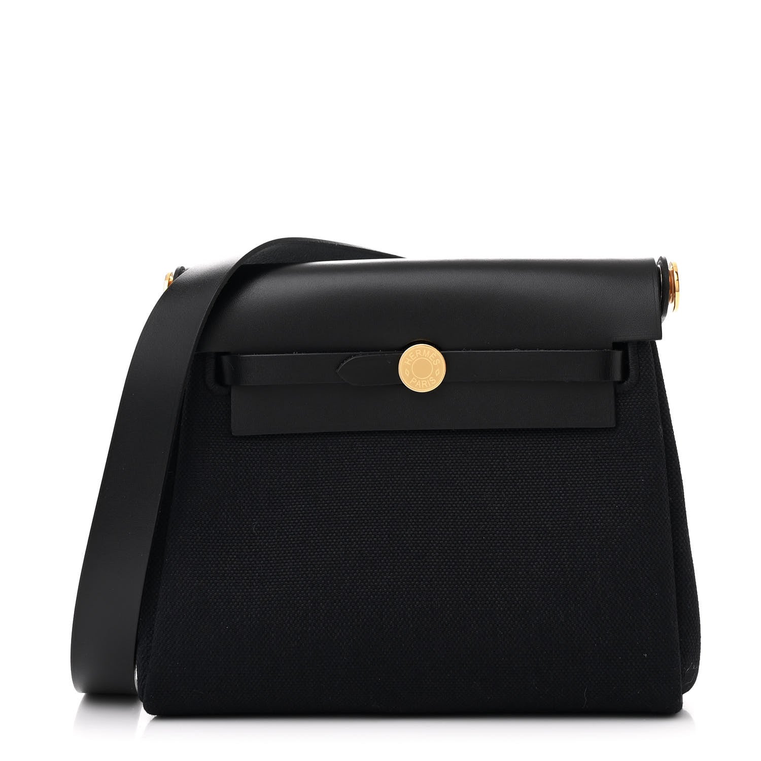 Hermes Military Toile Vache Hunter Herbag Zip Retourne 20 Black