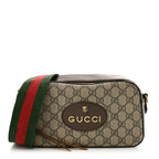 Gucci GG Supreme Monogram Web Neo Vintage Shoulder Bag Beige New Acero Crop