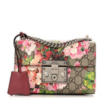 Gucci GG Supreme Monogram Blooms Small PadLock Shoulder Bag Beige Multicolor Dry Rose