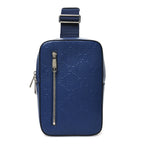 Gucci Calfskin GG Tennis Embossed Sling Backpack Blue