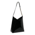 Saint Laurent Patent Calfskin Rendez-Vous Hobo Black