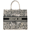 Christian Dior Canvas Embroidered Large Zodiac Book Tote Latte Multicolor