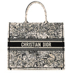 Christian Dior Canvas Embroidered Large Zodiac Book Tote Latte Multicolor