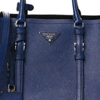 Prada Saffiano Cuir Medium Double Handle Tote Baltico