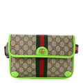 Gucci GG Supreme Monogram Web Small Ophidia Belt Bag Beige Ebony Electric Green