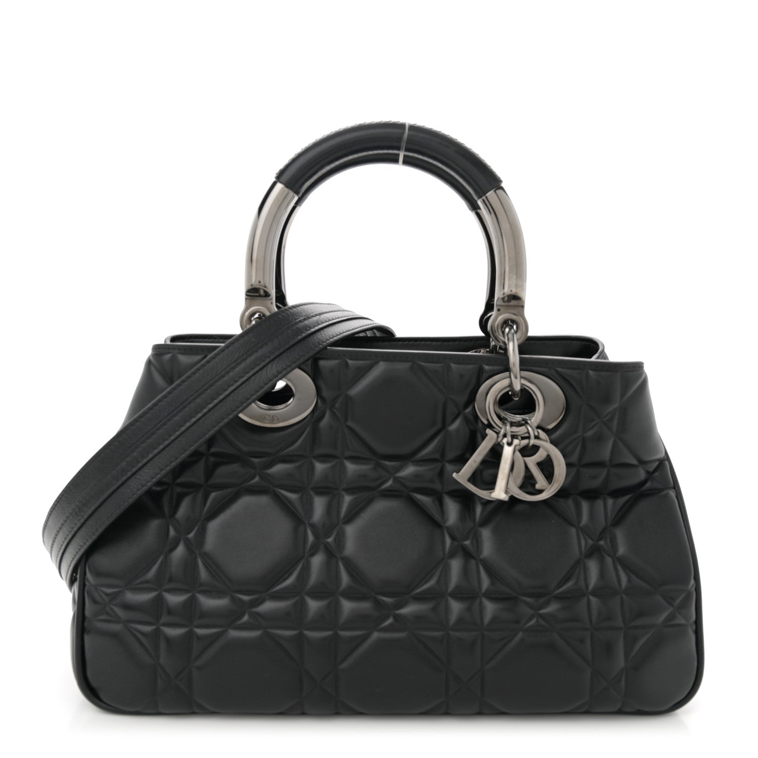 Christian Dior Calfskin Cannage Medium The Lady 95.22 Black