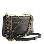 Christian Dior Lambskin Studded Medium Diorama Flap Bag Black