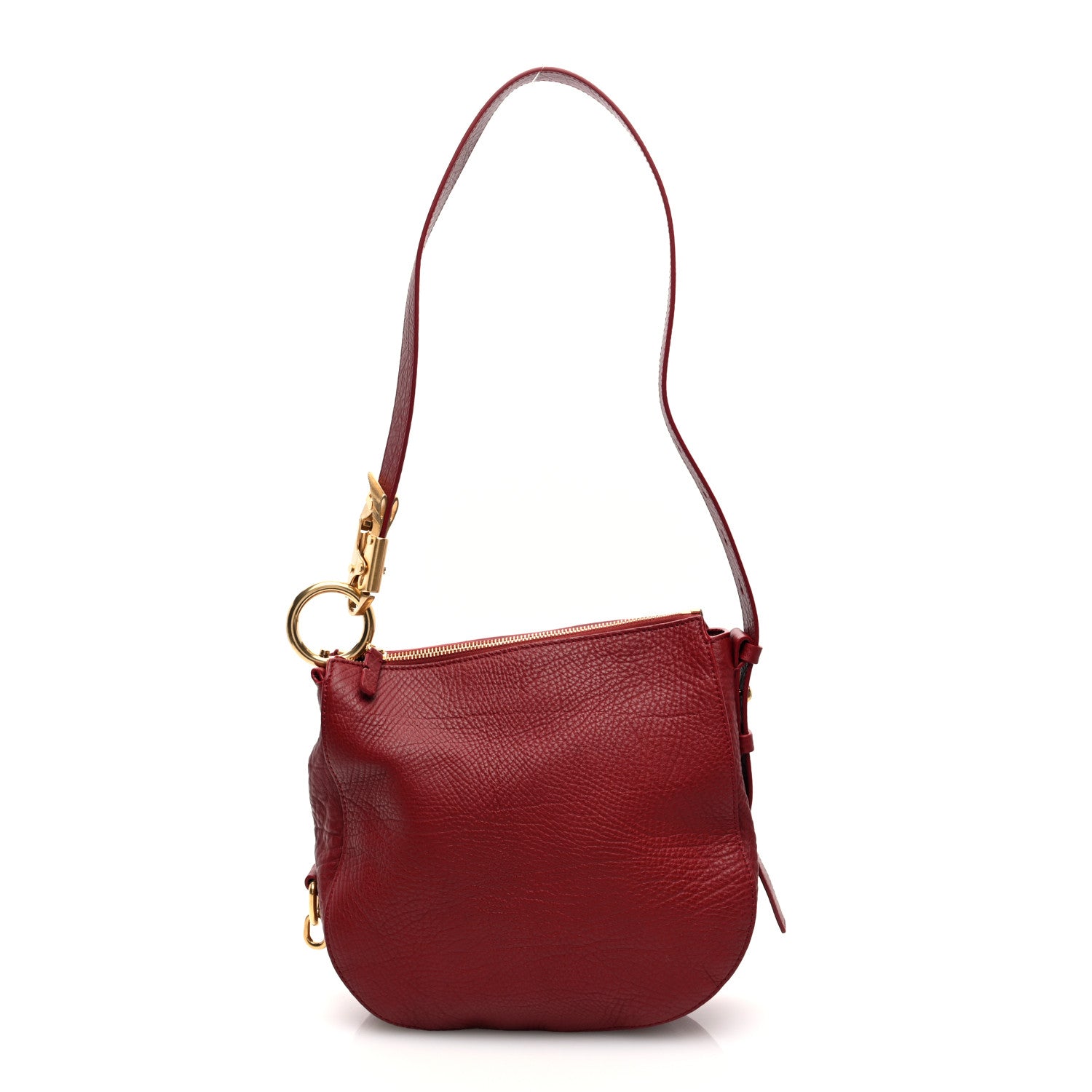 Burberry Grainy Calfskin Small Knight Bag Ruby
