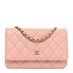 Chanel Caviar Quilted Wallet on Chain WOC  Light Pink