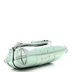 Gucci Iridescent Nappa Vertical Matelasse Medium Maxi Horsebit Chain Shoulder Bag Iridescent Salvy Green