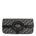 Christian Dior Oblique Fold Over Clutch Blue