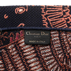 Christian Dior Canvas Embroidered Dior Animals Tiger Book Tote Deep Blue Fuchsia