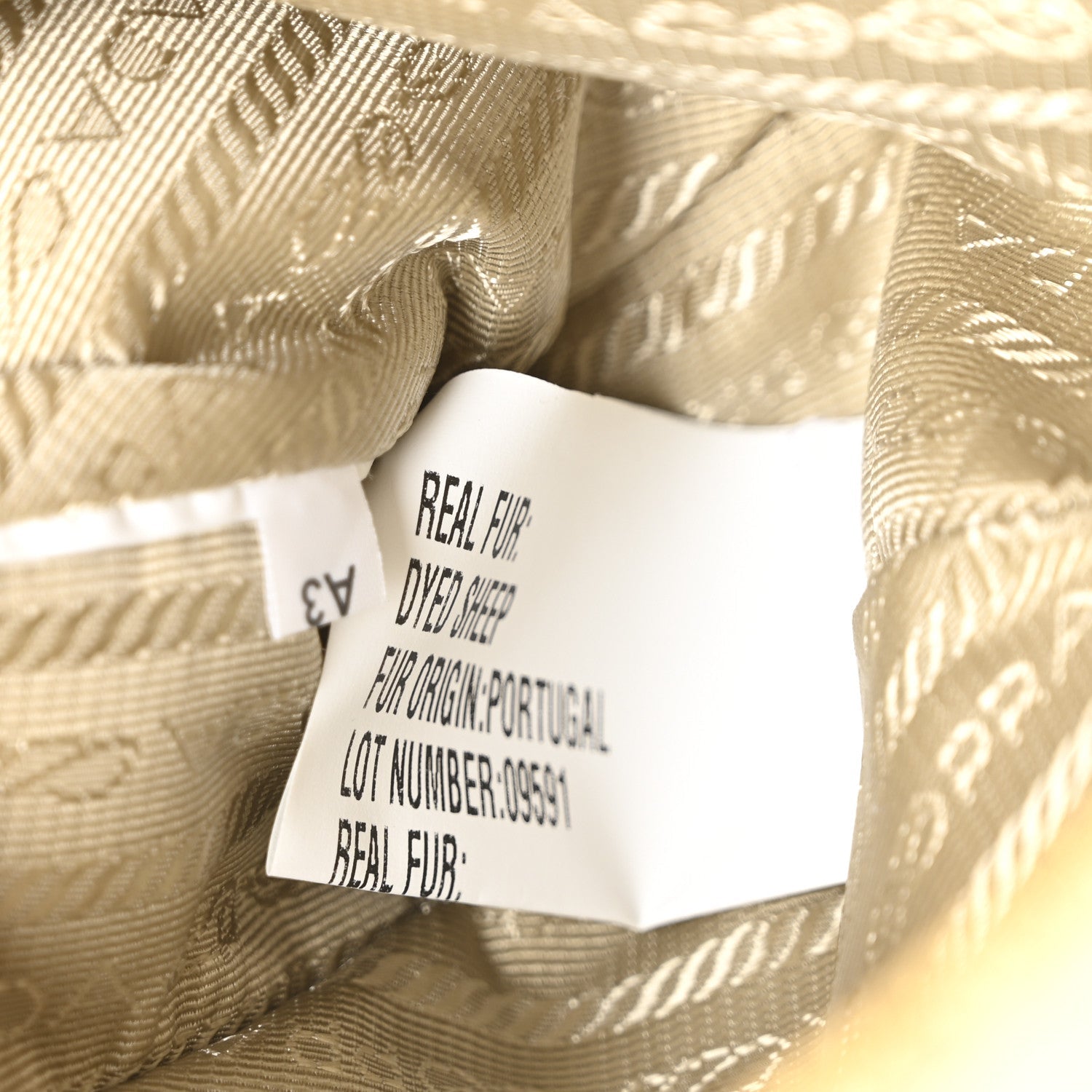 Prada Shearling Symbole Mini Triangle Bag Ecru White