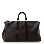 Louis Vuitton Monogram Macassar Keepall Bandouliere 45 Black