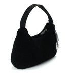 Prada Shearling Mini Re-Edition 2000 Bag  Black
