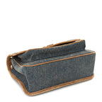 Saint Laurent Denim Suede Monogram Medium Niki Chain Satchel  Blue Cinnamon