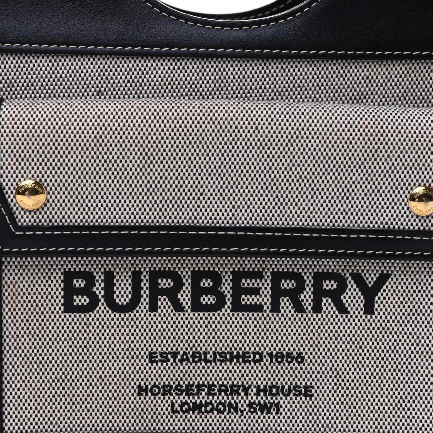 Burberry Smooth Calfskin Canvas Two Tone Mini Pocket Bag Natural Malt Brown