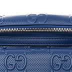 Gucci Calfskin GG Tennis Embossed Pocket Belt Bag Metal Blue
