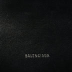 Balenciaga Shiny Calfskin Monochrome Crocodile Embossed Hourglass Top Handle Bag XS Black
