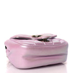 Gucci Iridescent Nappa Chevron Matelasse Mini GG Marmont Shoulder Bag Iridescent Escape Pink