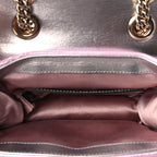 Gucci Iridescent Nappa Chevron Matelasse Mini GG Marmont Shoulder Bag Iridescent Escape Pink