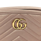 Gucci Calfskin Matelasse Mini GG Marmont Chain Shoulder Bag  Perfect Pink
