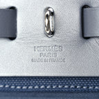Hermes Military Toile Vache Hunter Herbag Zip Retourne 31 PM Bleu Marine Black