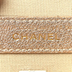 Chanel Metallic Lambskin Quilted Round Clip On Coin Purse Airpods Case  Gold