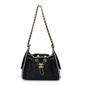 Chanel Braided Raffia Calfskin Quilted Mini Chanel 25 Handbag Black White