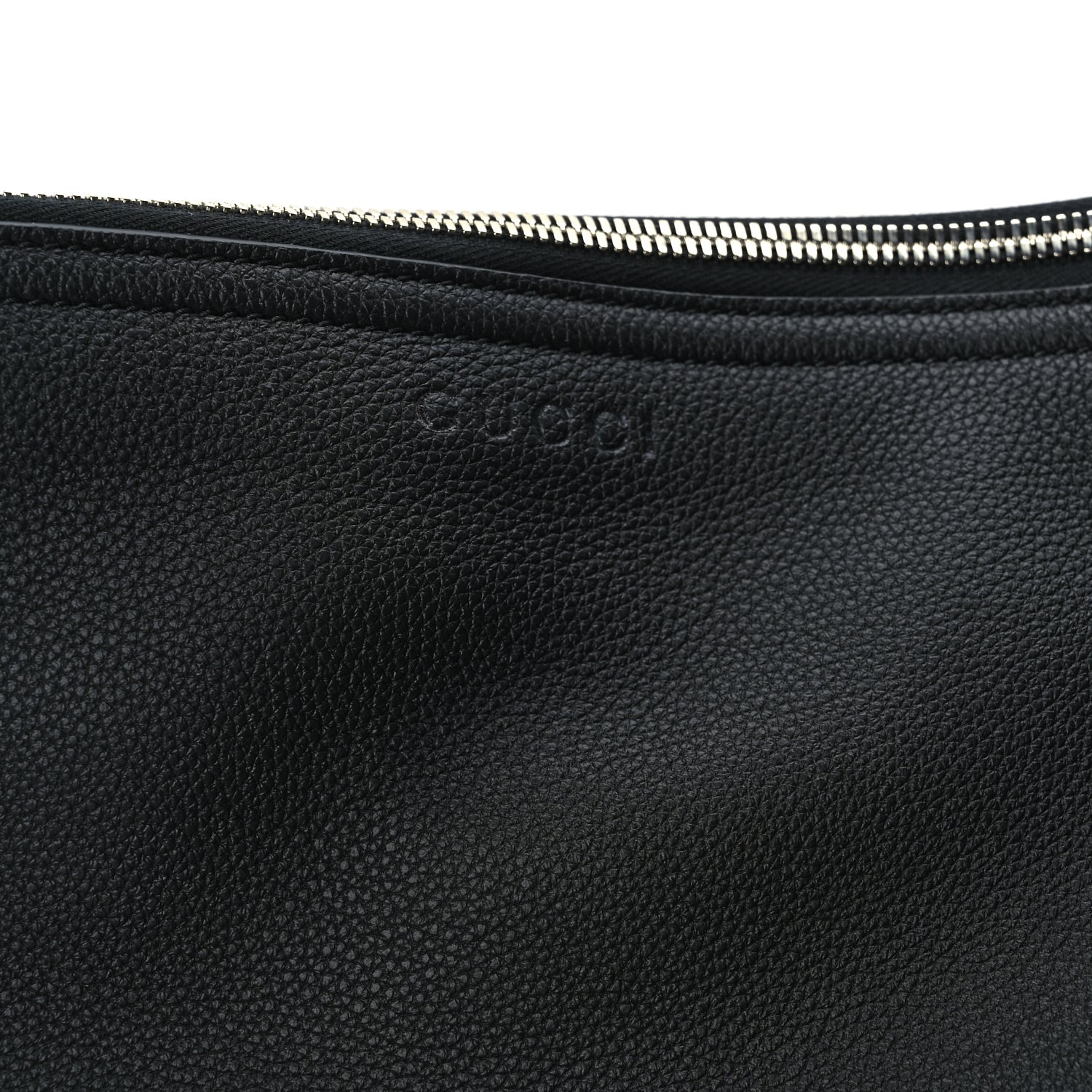 Gucci Grained Calfskin Large B Shoulder Bag Black