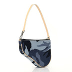Christian Dior Canvas Camouflage Mini Saddle Pochette Blue