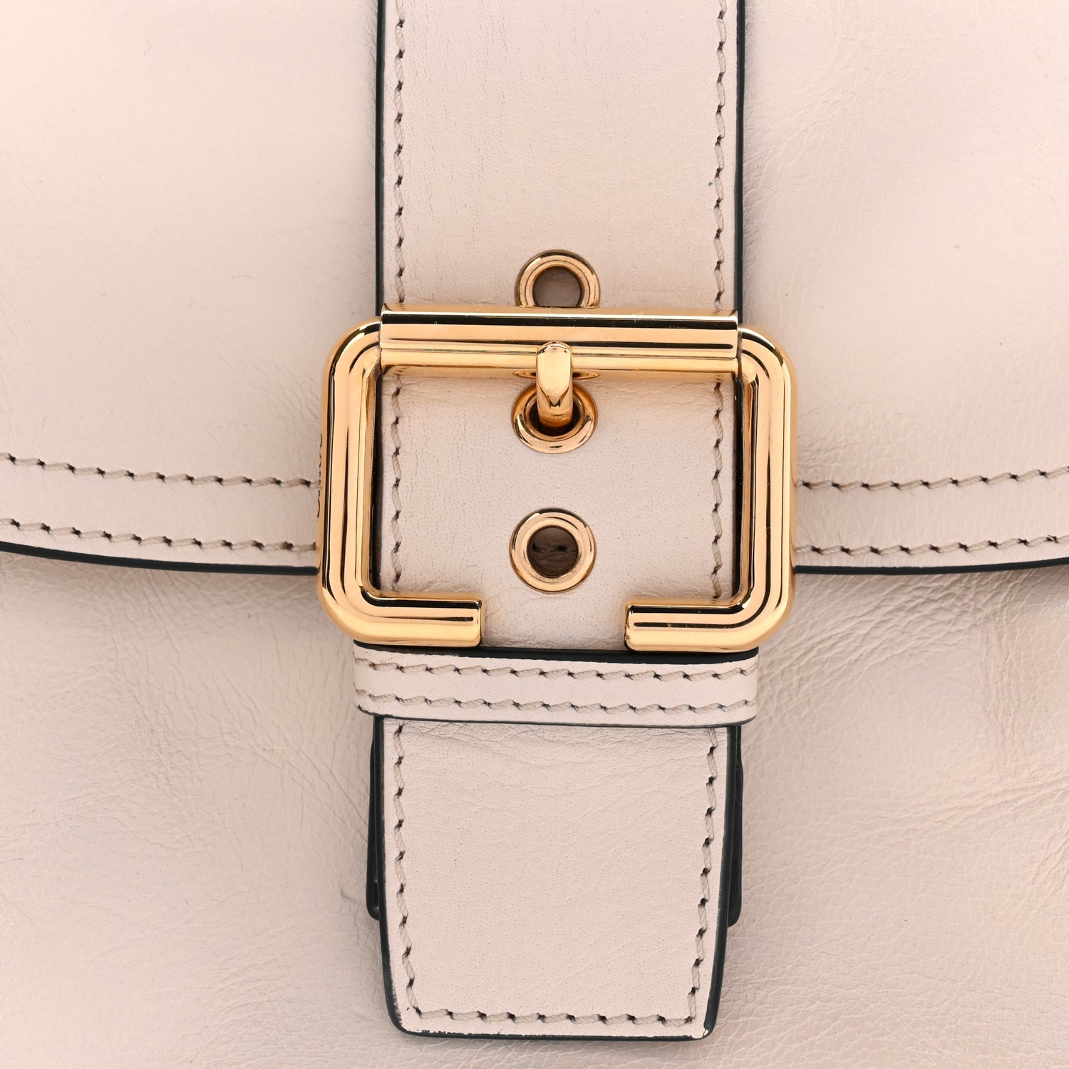 Chloe  Shiny Calfskin Medium Double Carry Camera Bag Sweet Beige