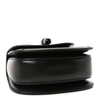 Gucci Moire Fabric Calfskin Rhinestone Monogram Monochrome Mini Bamboo 1947 Top Handle Chain Bag Black