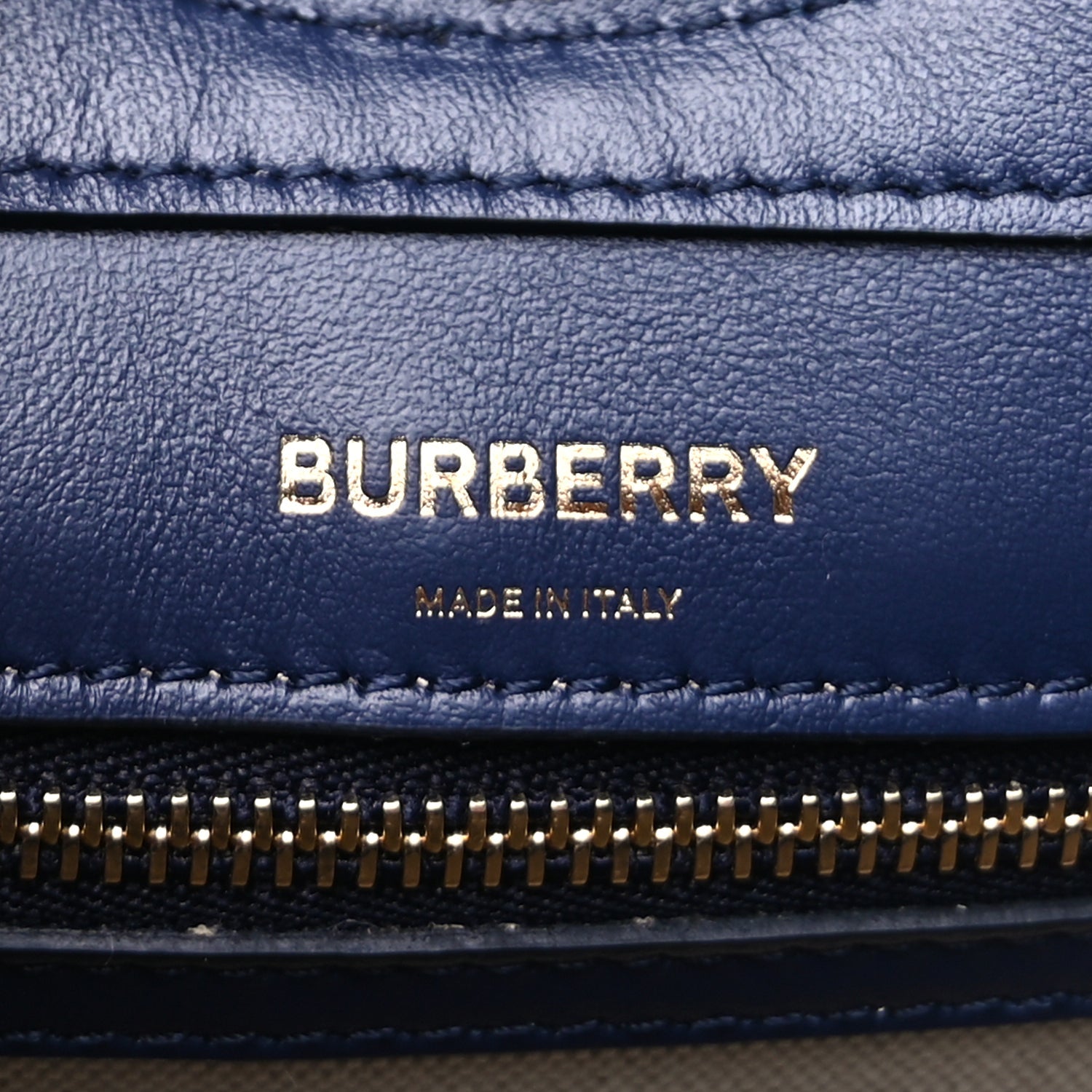 Burberry Calfskin Nylon Tartan Mini Pocket Bag  Blue White Orange