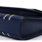 Burberry Calfskin Nylon Tartan Mini Pocket Bag  Blue White Orange