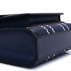 Burberry Calfskin Nylon Tartan Mini Pocket Bag  Blue White Orange