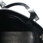 Prada Calfskin Metal Triangle Logo Tote  Black