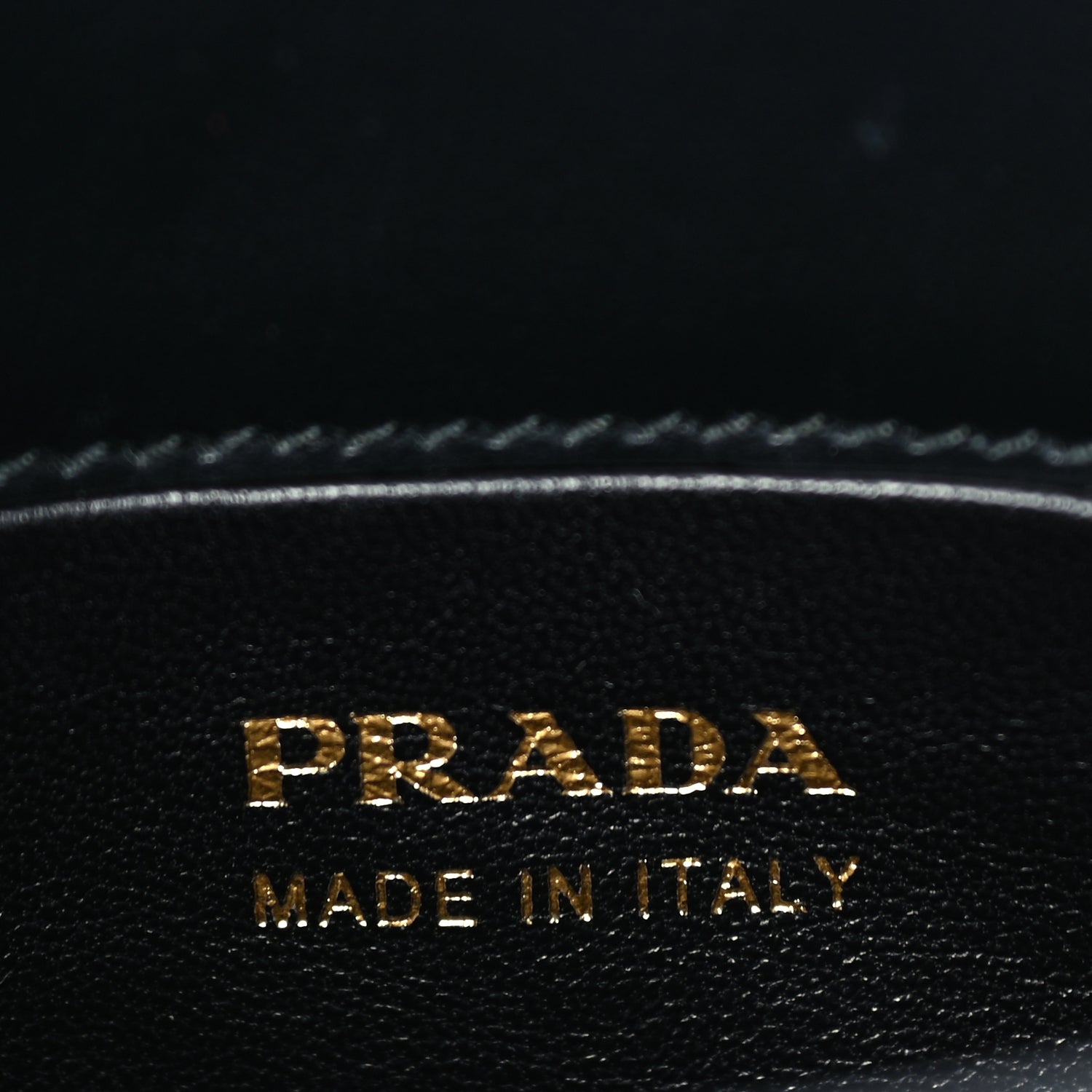 Prada Calfskin Metal Triangle Logo Tote  Black