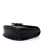 Saint Laurent Crocodile Embossed Calfskin Small Kaia Satchel Black